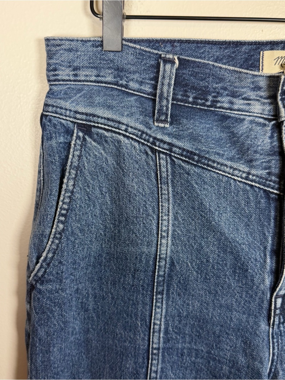 Madewell Balloon Jeans Size 29 Barrel Wide Leg Seamed Denim Blue Casual Boho - Picture 5 of 8